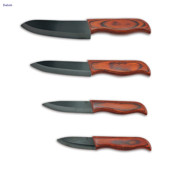 Ceramic Knife Wooden handle black blade